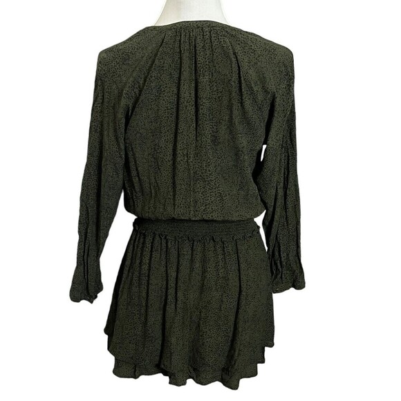 RAILS Jasmine Dress Olive Speckled V Neck Mini Smocked Waist Women’s Small - Picture 7 of 12